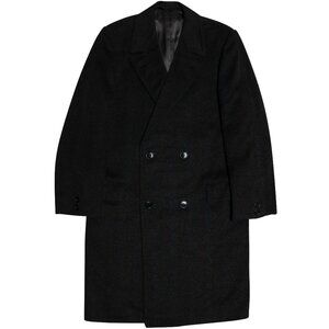 sanRemo (Italy) Vintage Windowpane Melange Angora Wool Melton Regency Coat : L